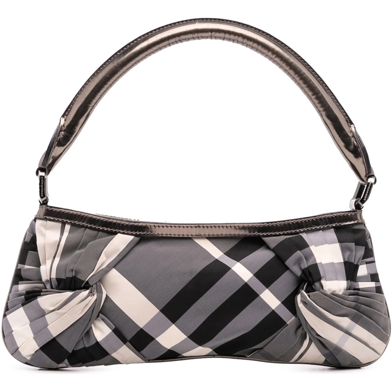 Burberry Fourre-tout Supernova Check Canvas Handbag grau