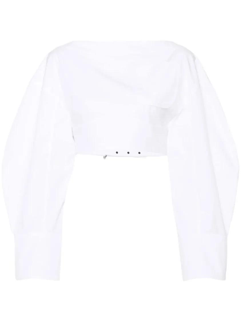 Thumbnail - Jacquemus - Cropped White Shirt - Größe 36 - weiß