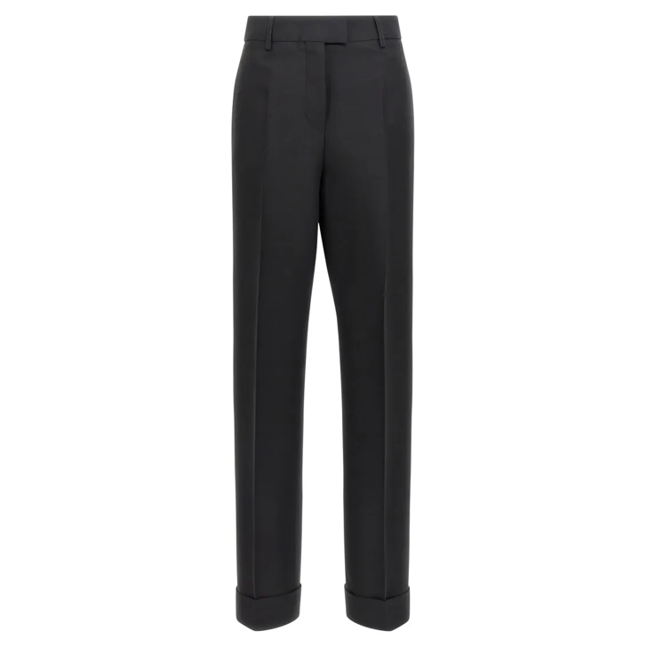 【関税込み】FERRAGAMO STRETCHED PLEATED TROUSERS Salvatore Ferragamo Stretched Pleated Trousers Black