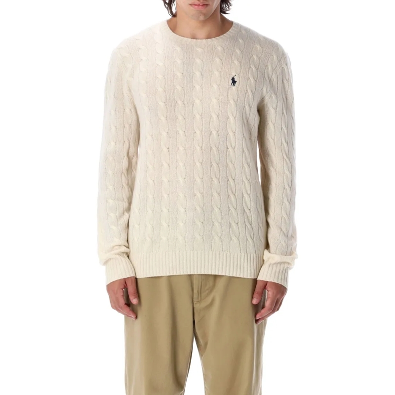 Polo Ralph Lauren Pullover Polo Wool-Cashmere Cable-Knit Jumper Neutrals
