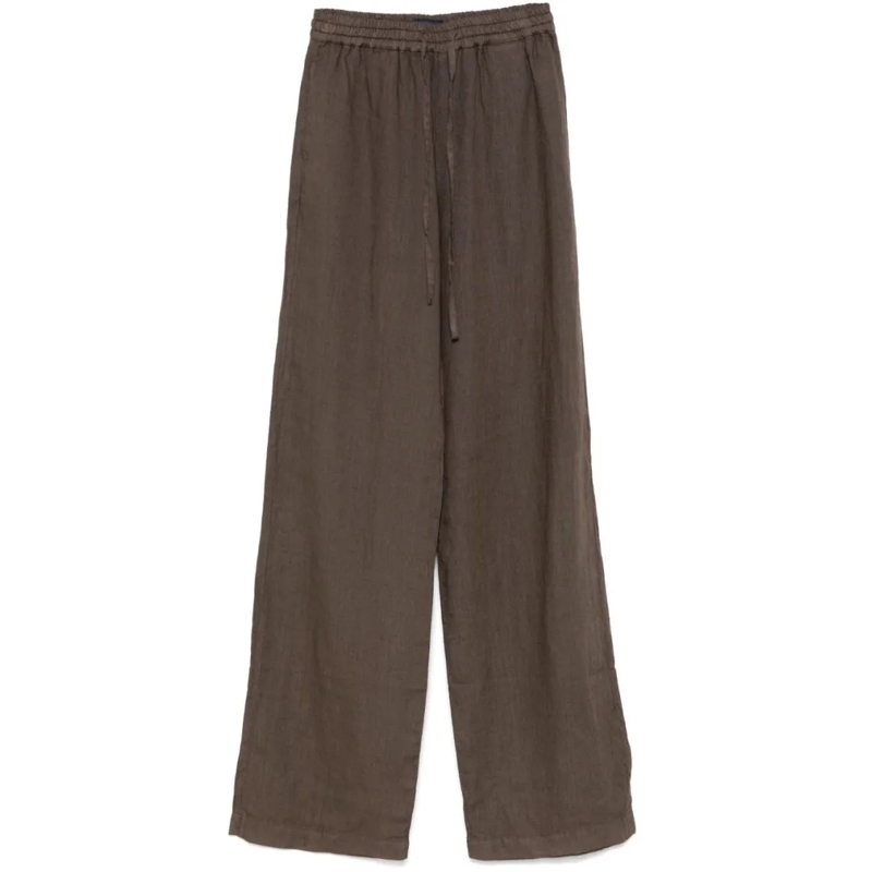 Fay Jeans Wide-Leg Jeans In Chocolate Brown With Elasticated Brown