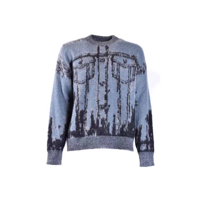 Diesel  Blue Mohair Blend Knitwear Blue