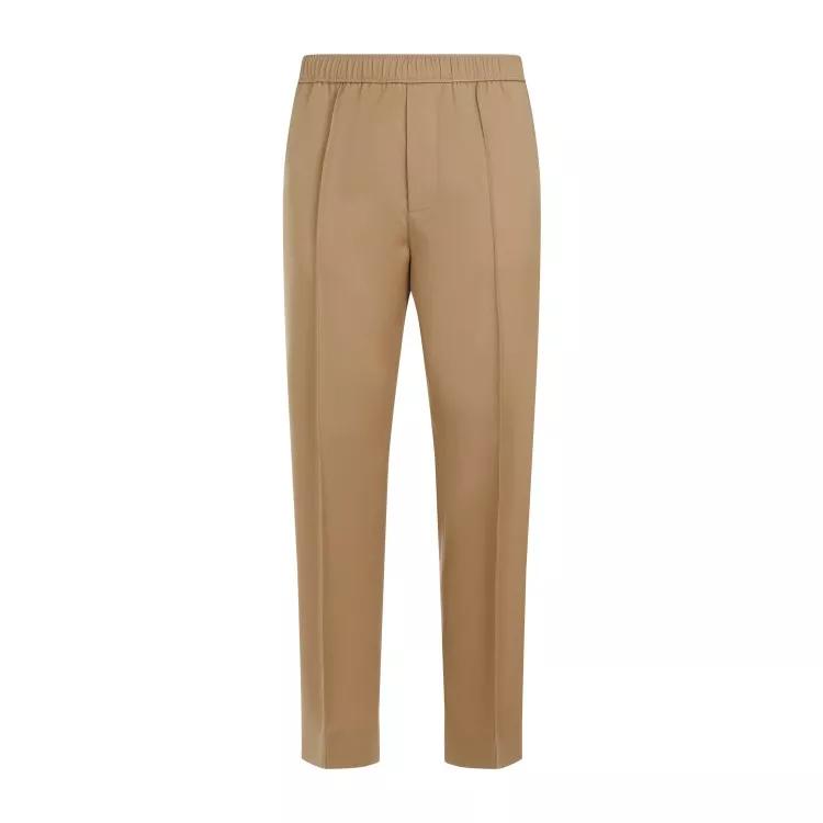 Lanvin - Brown Desert Wool Tapered Elasticated Trousers - Größe 52 - brown