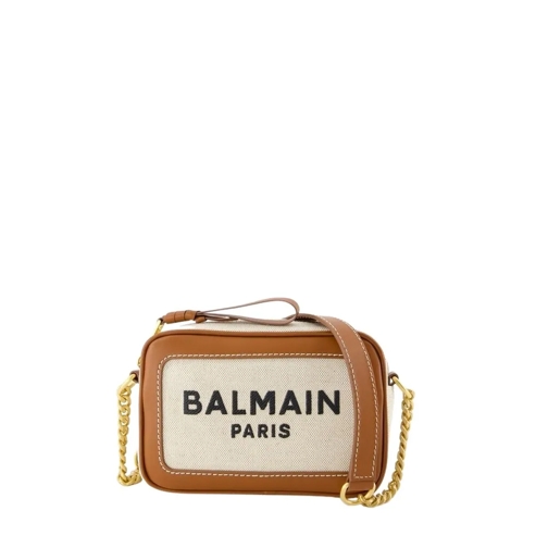 Balmain B-Army Camera Case Crossbody - Canvas - White/Brow Brown Sac à bandoulière