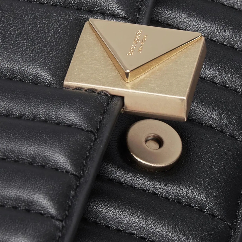 Kate Spade New York Crossbody Bag Deco Quilted Leather Mini Flap Chain Crossbody Black(Image 4)