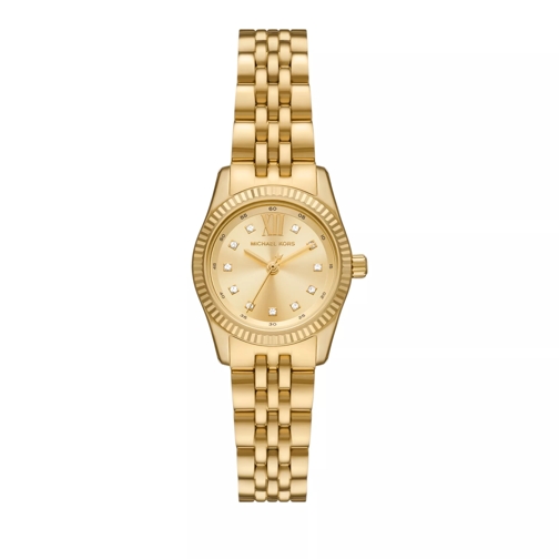 Michael Kors Lexington Three-Hand Stainless Steel Watch Gold Quarz-Uhr
