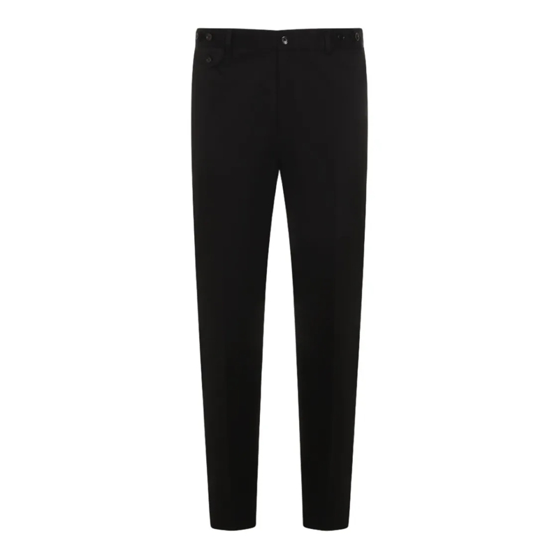 Dolce&Gabbana Chino Slim-Fit Black Trousers With Classic Waistband Black