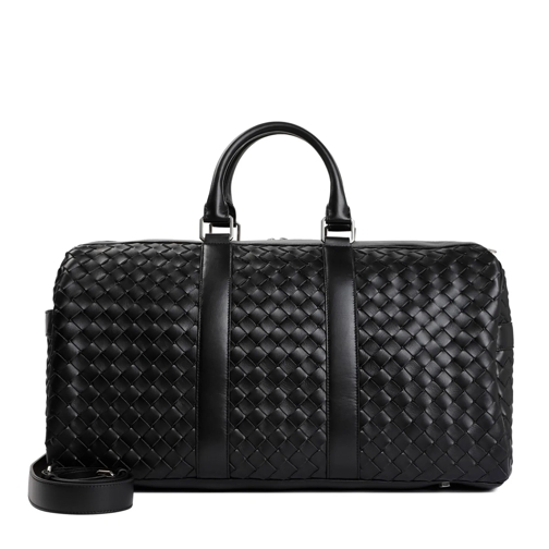 Bottega Veneta Weekender Black Classic Intrecciato Duffle Bag Black