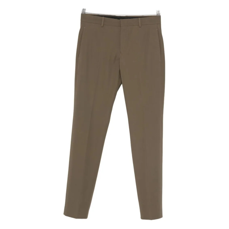 Pt Torino Anzugshose Brown Mid-Rise Straight Leg Trousers Brown