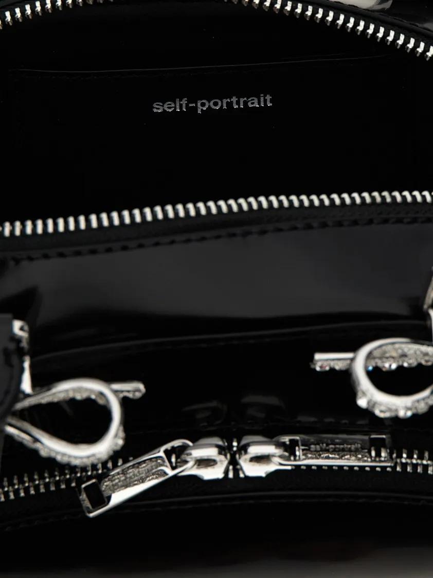 self-portrait Hobo bags 'Black Leather Curved' Shoulder Bag in zwart