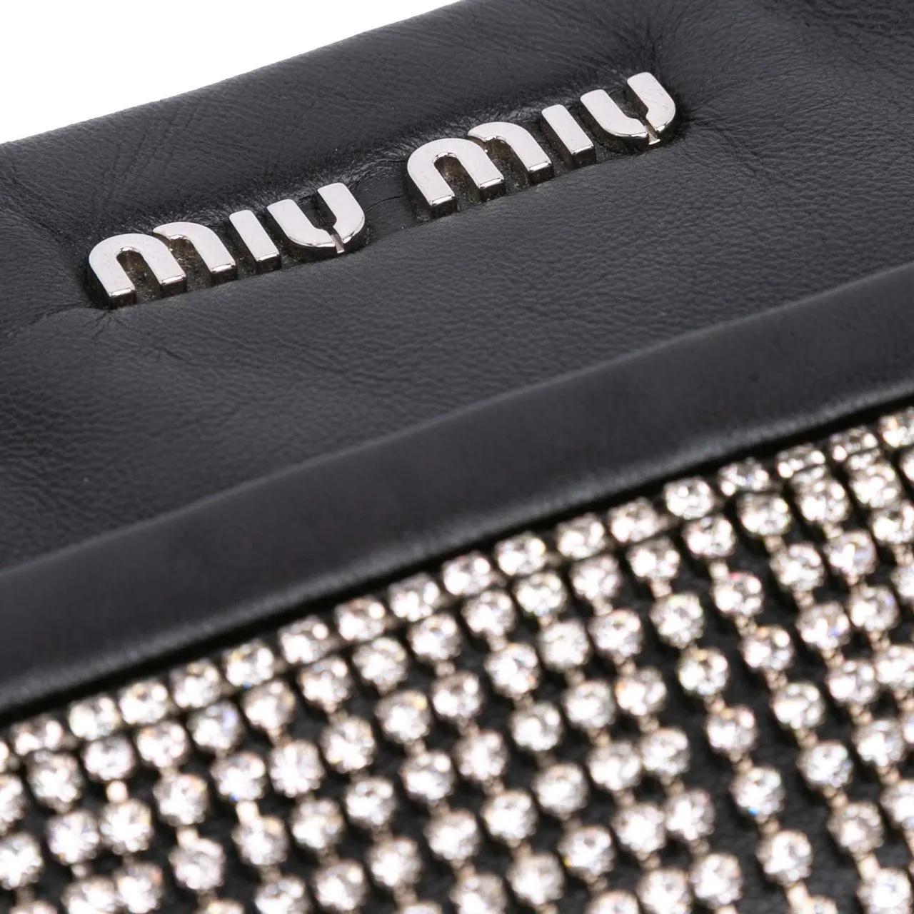 Thumbnail - Miu Miu Hobo Bags - Nappa Crystal Fringe Crossbody - Gr. unisize - in Schwarz - für Damen