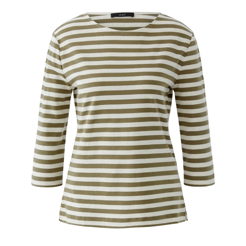 Oui 3/4-Arm-Shirt T-Shirt SOLEILA grün