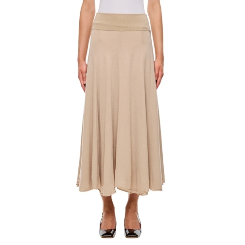 Extreme Cashmere Midi Rokken Spin Cashmere Skirt Neutrals