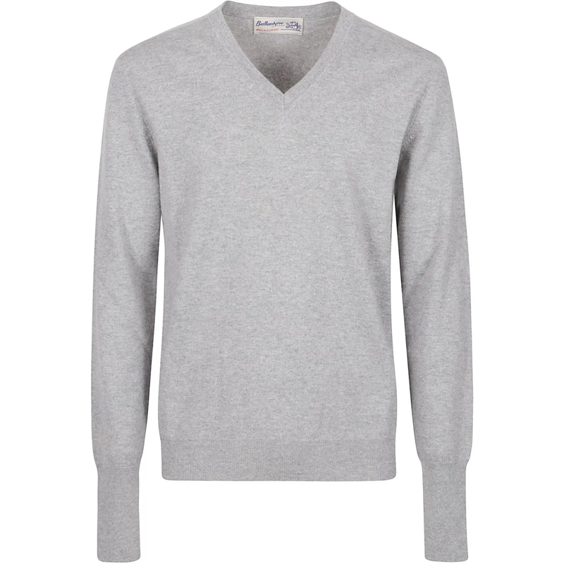 Ballantyne  Plain V-neck Sweater Metallic silber