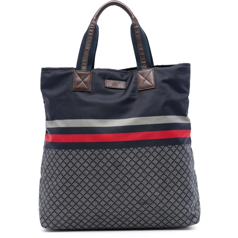 Gucci Shopper Diamante Web Nylon Tote blau