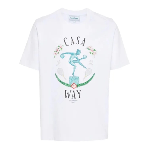 Casablanca T-Shirt Statue En Marbre-Print White White 