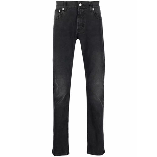 Alexander McQueen Washed-Black Cotton-Blend Skinny-Cut Denim Jeans Black 