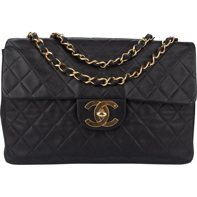 Chanel Sac à bandoulière Chanel Quilted Lambskin 24K Gold Maxi Single Flap  mehrfarbig