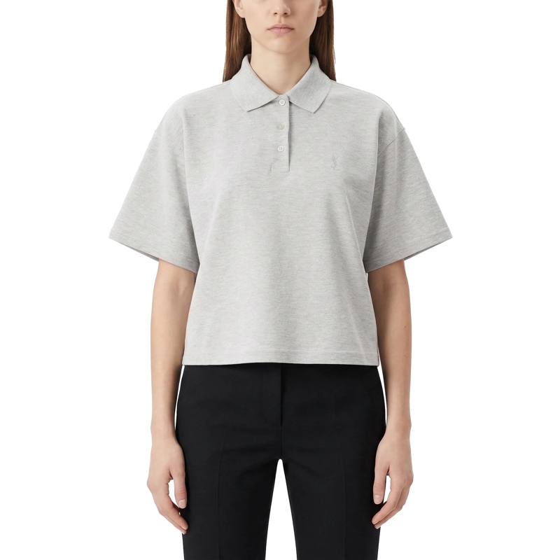 Saint Laurent Polohemd Poloshirt mit Logo grau(Image 2)