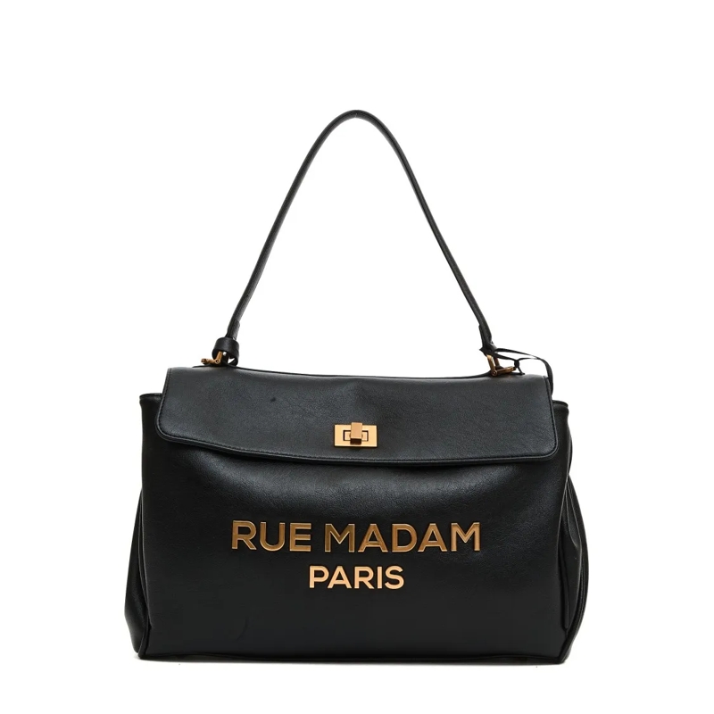 Rue Madame Schultertasche Les Leopard Bag With Writing Black