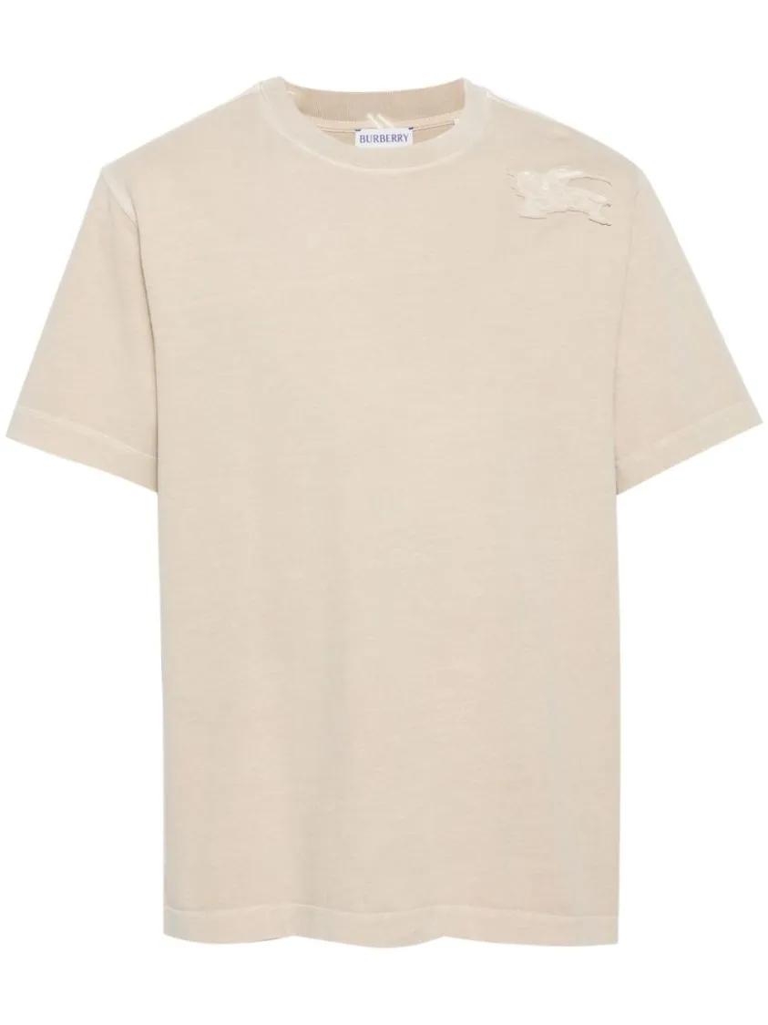 Burberry - Khaki Organic Cotton T-Shirt - Größe L - beige