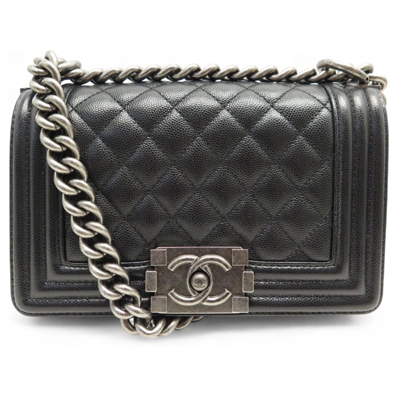 Chanel Crossbody Bag CHANEL KLEINE BOY-TASCHE A67085 AUS SCHWARZEM KAVI schwarz