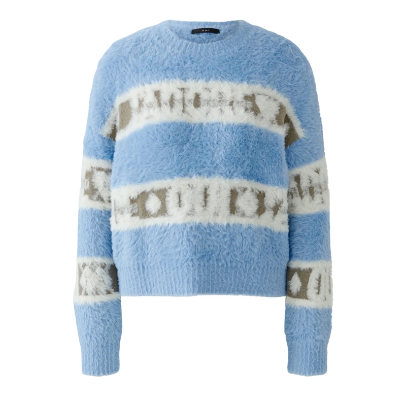 Oui Pullover Pullover hell-blau