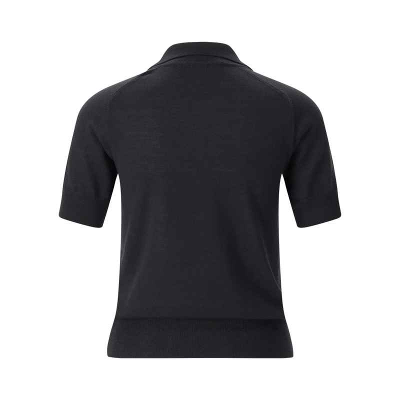 AMI Paris Poloshirt Poloshirt aus Merinowolle schwarz(Image 3)