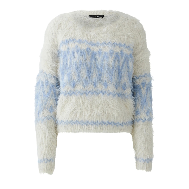 Oui Pullover Pullover blau