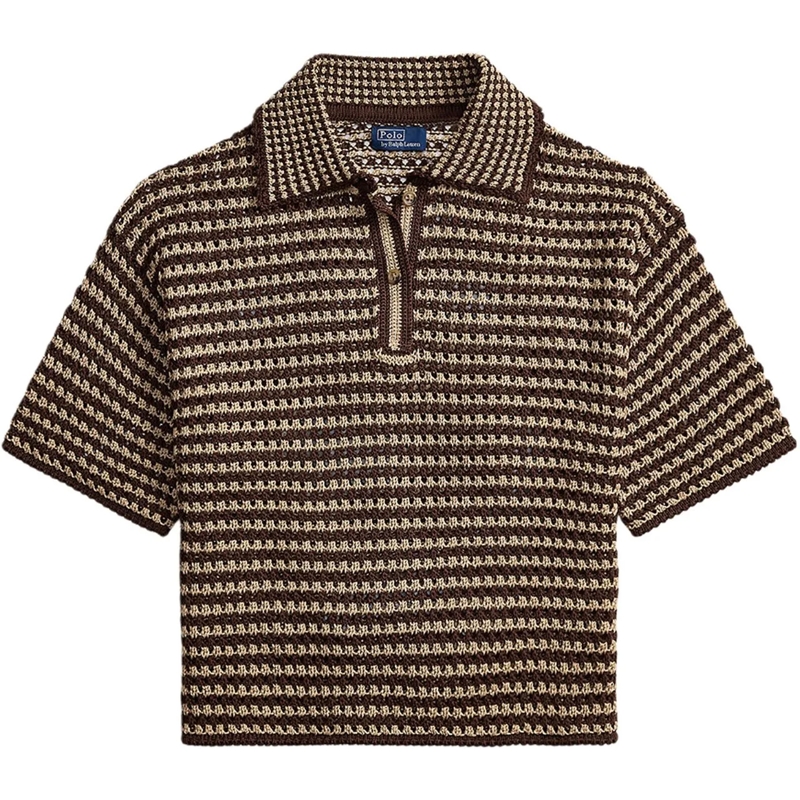 Ralph Lauren T-shirt Gebreide polo bruin/beige braun