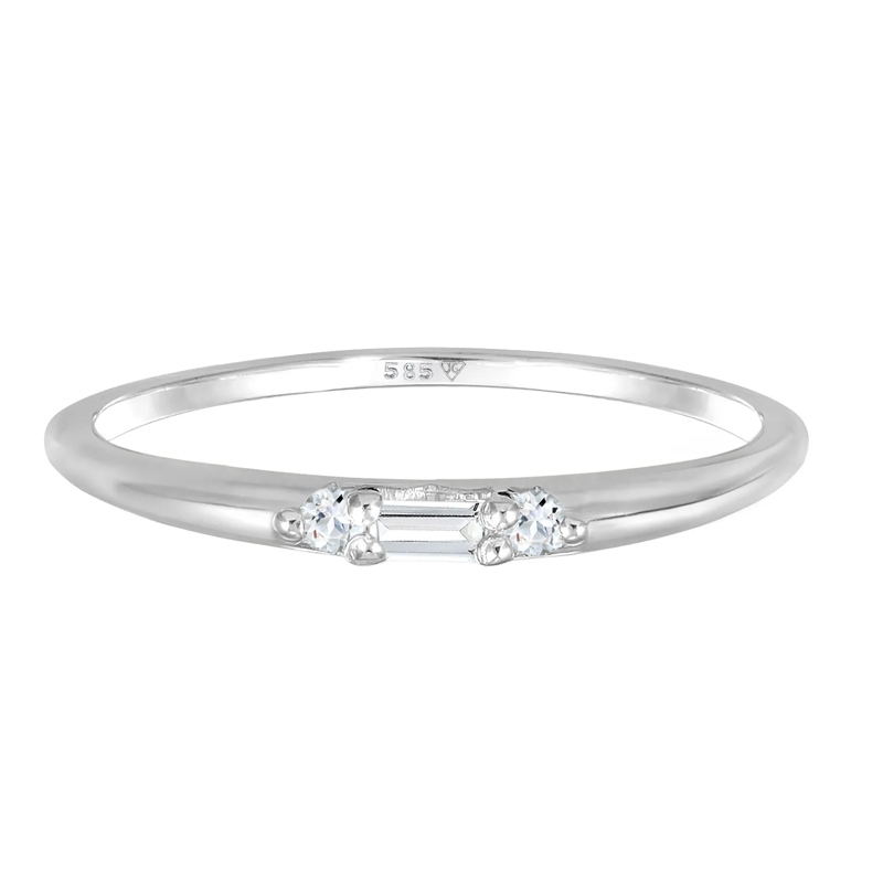 Elli Ring Ring Topas Verlobung Beisteckring 585er Weißgold silber(Image 2)