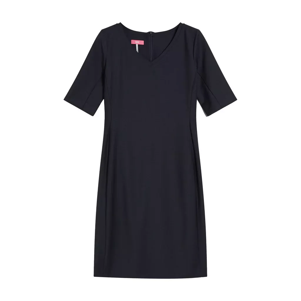 Cinque - Kleid mit Schurwolle und V-Ausschnitt - Größe 32 - black