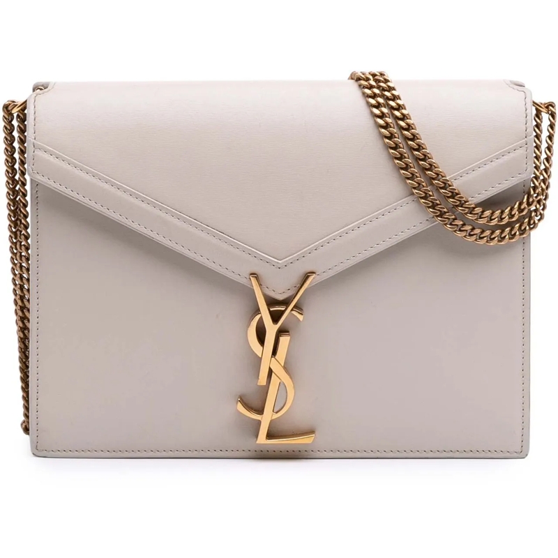 Saint Laurent Schultertasche Calfskin Monogram Cassandra Clasp Bag weiß