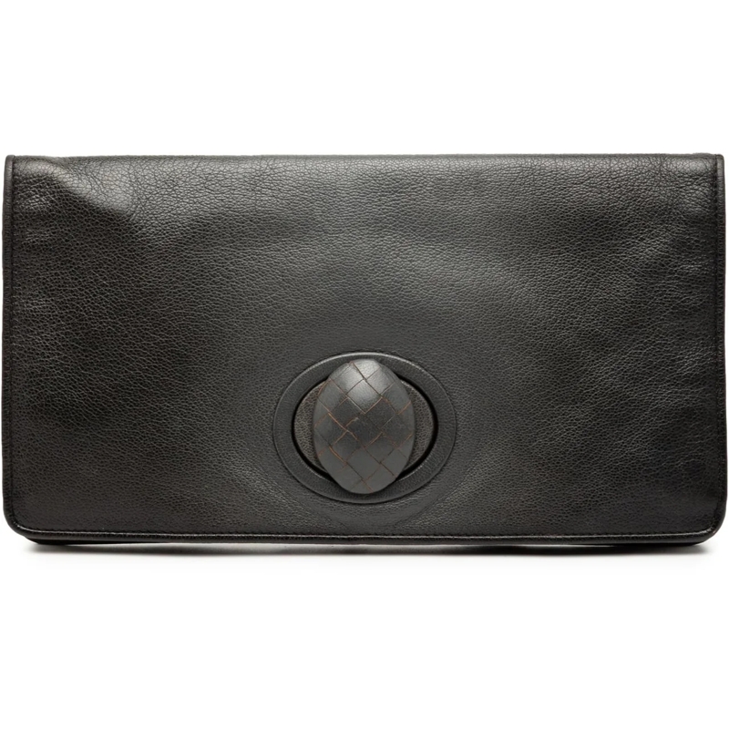 Bottega Veneta Clutch Leather Turn Lock Clutch schwarz