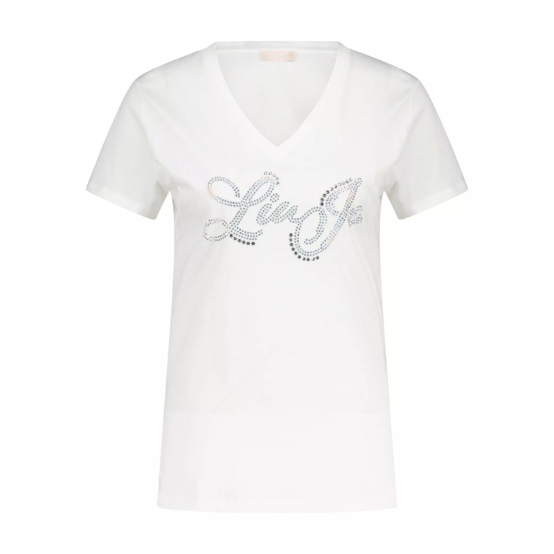 LIU JO  T-Shirt mit Strass-Logo 47702412427610 Weiß
