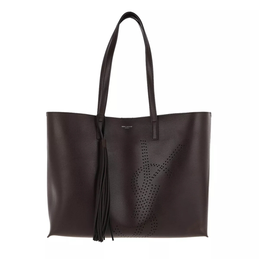Saint Laurent Shopping Bag Perforated Vintage Leather Brown Shopping Bag
