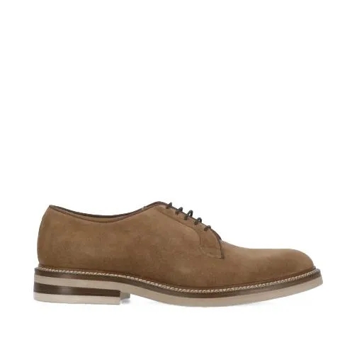 Brunello Cucinelli Suede Leather Lace-Up Brown Schnürschuhe