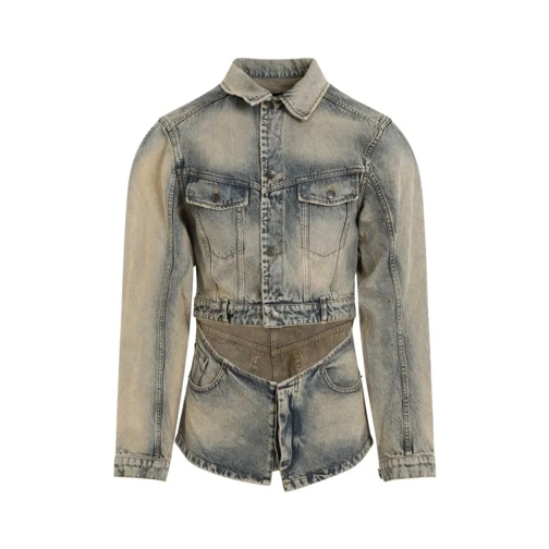 Egonlab Cutout Blue Cotton Denim Jacket Blue Giacche di jeans