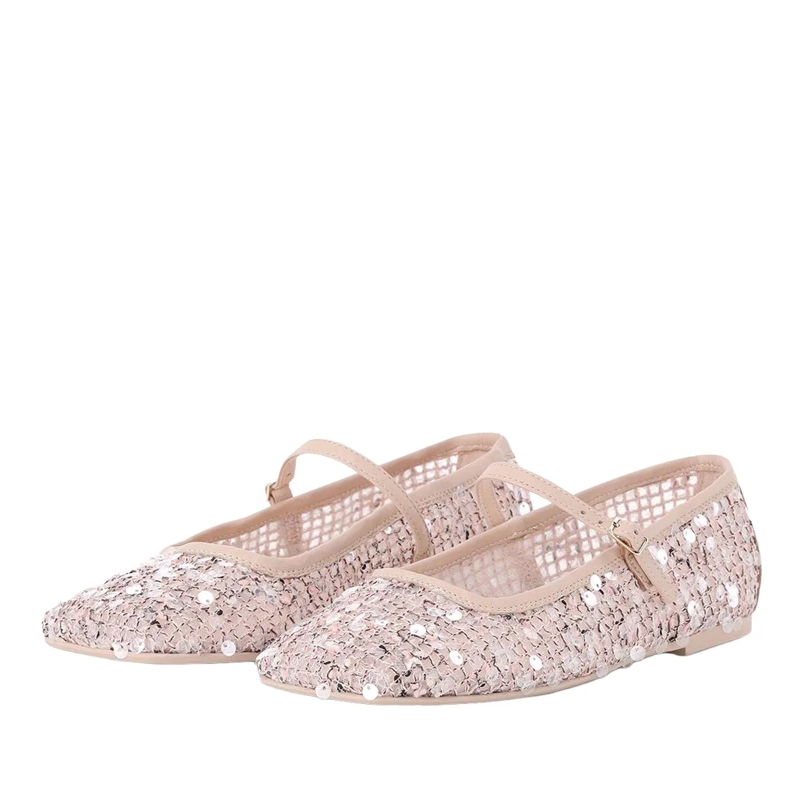 Agl Schnürschuhe Ballerinas Ceramic Mary Jane mit Pailletten pink(Image 2)