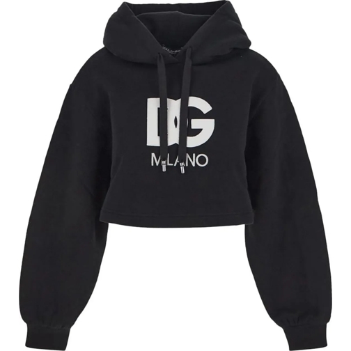 Dolce&Gabbana Sweatshirts Cropped Hoodie schwarz