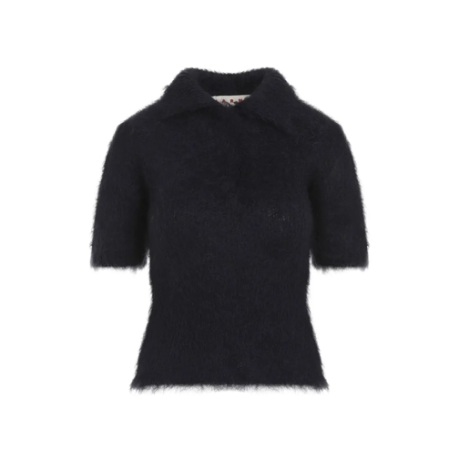 Marni Blue Mohair Polo Blue Magliette