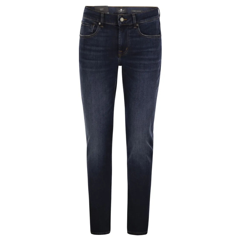 Seven for all Mankind Jeans Slimmy Tapered Alto - Mid-Rise Skinny Jeans Blue