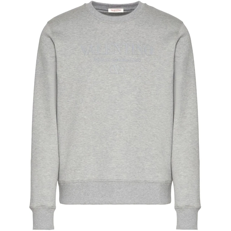 Valentino Garavani Casual top Valentino Garavani Cotton Logo Sweatshirt grau