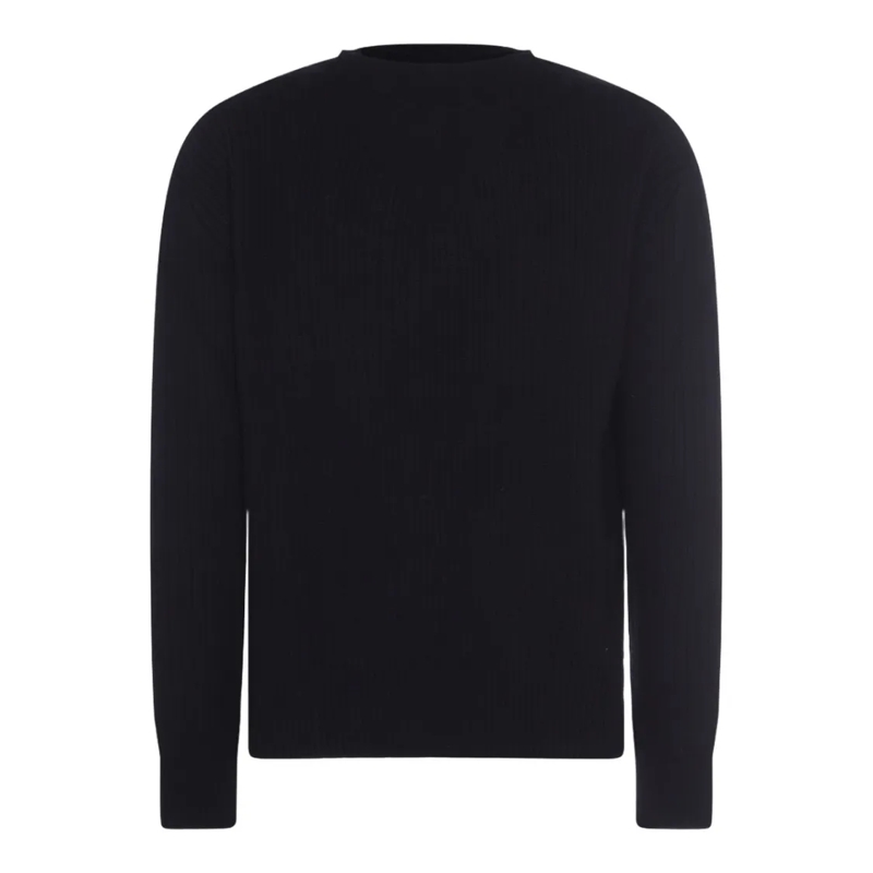 Rick Owens Trui Ribbed Knit Sweater With Crew Neckline Black