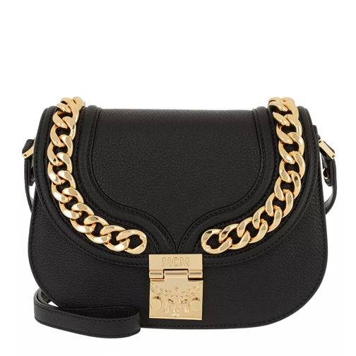 MCM Trisha Chain Shoulder Handbag Small Black Borsetta a tracolla
