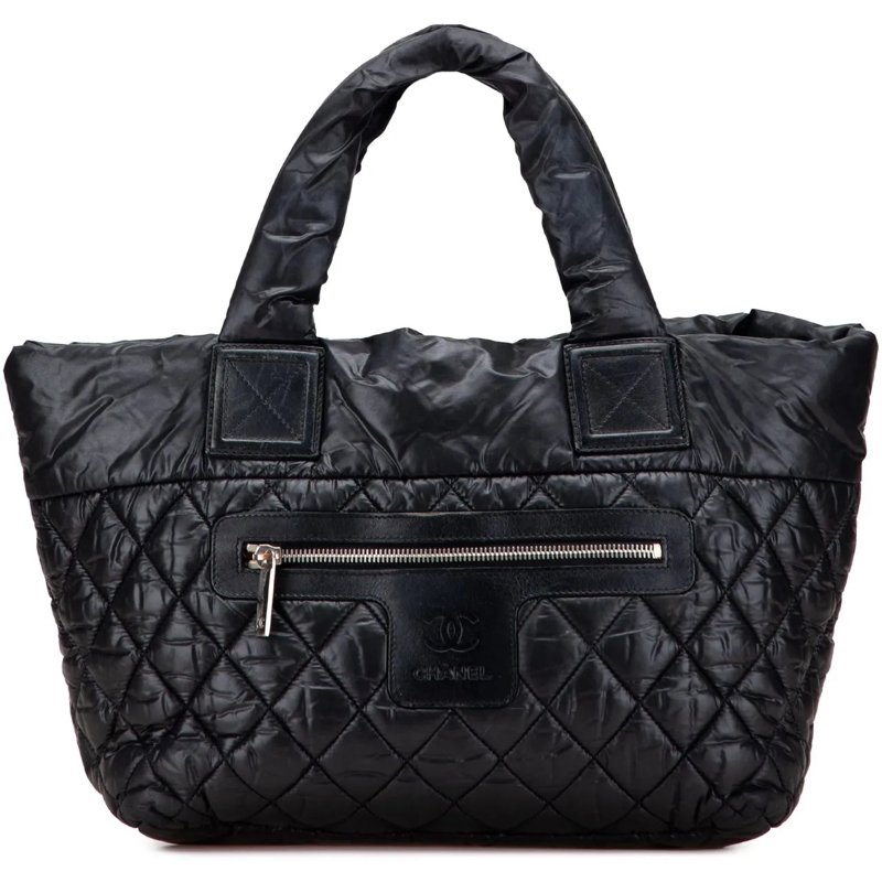 Chanel Shopper Small Quilted Nylon Coco Cocoon Tote schwarz