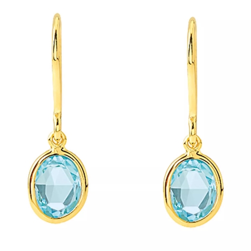 Indygo Bahia Earrings with Blue Topaz Yellow Gold Drop Earring