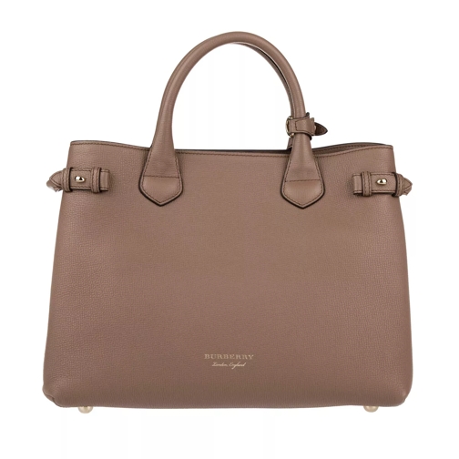 Burberry House Check Derby Leather Tote MD Dark Sand Tote