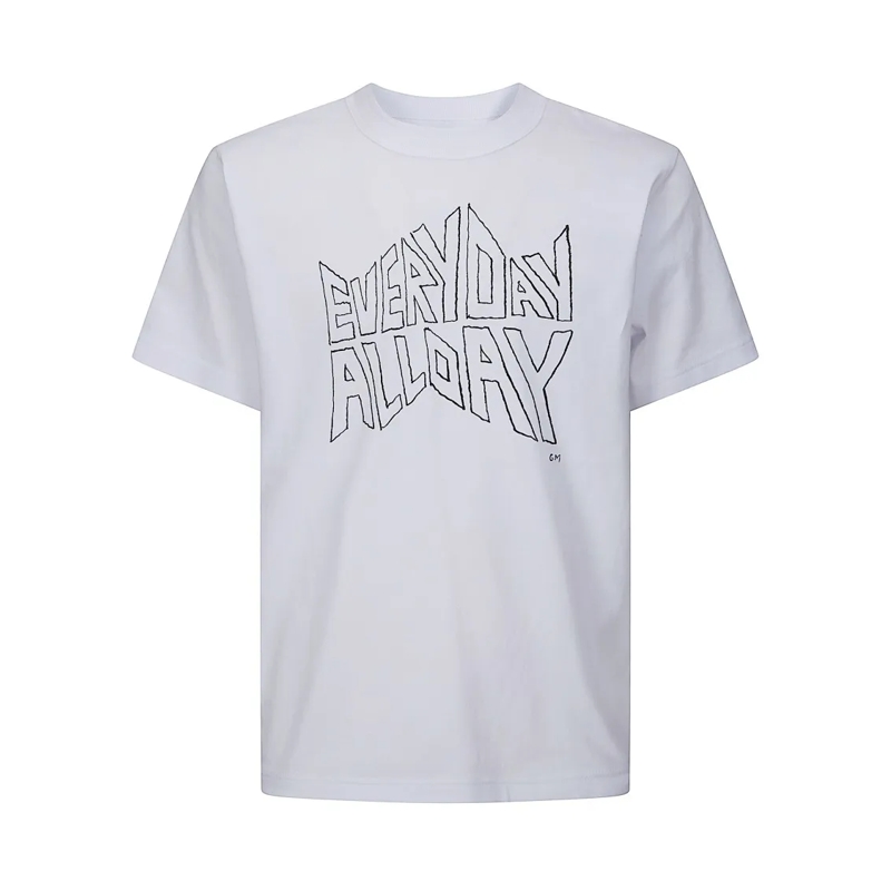 Sacai T-Shirt Geoff Artfully Designed Print T-Shirt White