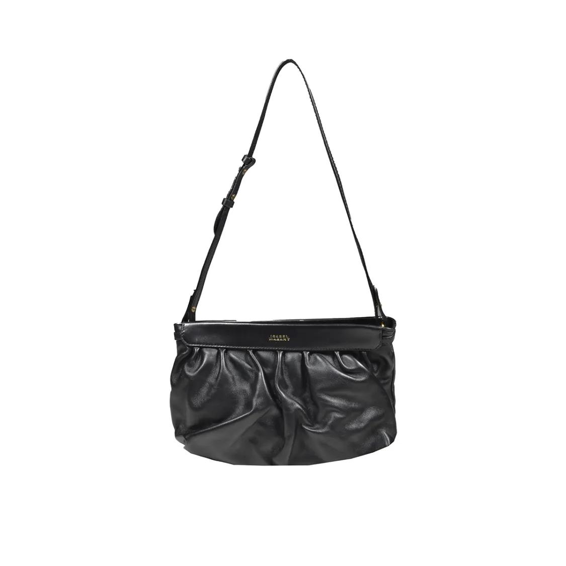 Isabel marant Hobo bags Luz Medium Clutch In Black Leather in zwart